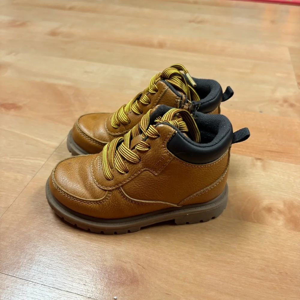 Carters Classic Tan Boston Lace Up Work Boot Toddler 7